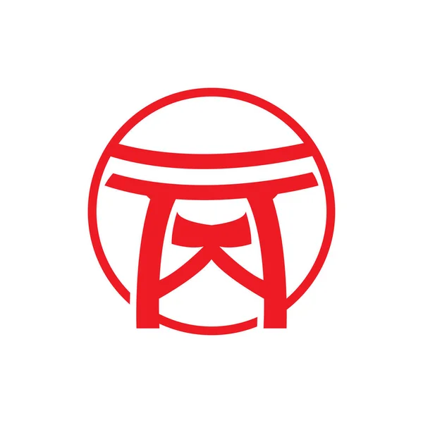 Torii Gate Logo Japanische Geschichte Tor Icon Vector Chinesische Illustration — Stockvektor