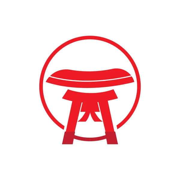 Λογότυπο Πύλης Torii Ιαπωνική Ιστορία Πύλη Εικονίδιο Διάνυσμα Κινεζική Εικονογράφηση — Διανυσματικό Αρχείο