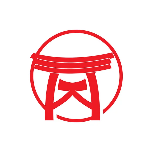 Logo Puerta Torii Vector Icono Puerta Historia Japonesa Ilustración China — Vector de stock