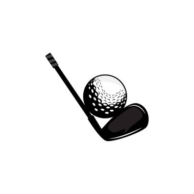Golf Logosu Tasarımı, Tasarım Vektör Golf Topu ve Golf Kulübü Turnuvası İllüstrasyon Şablonu