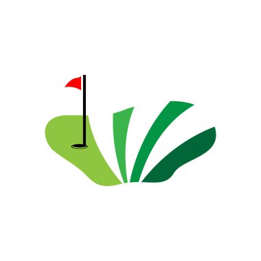 Golf Logosu Tasarımı, Tasarım Vektör Golf Topu ve Golf Kulübü Turnuvası İllüstrasyon Şablonu