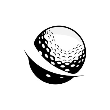 Golf Logosu Tasarımı, Tasarım Vektör Golf Topu ve Golf Kulübü Turnuvası İllüstrasyon Şablonu
