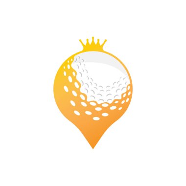 Golf Logosu Tasarımı, Tasarım Vektör Golf Topu ve Golf Kulübü Turnuvası İllüstrasyon Şablonu
