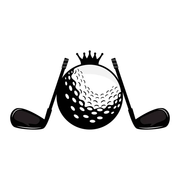 高尔夫球标志设计 设计矢量高尔夫球及高尔夫球杆比赛 示范模版 — 图库矢量图片