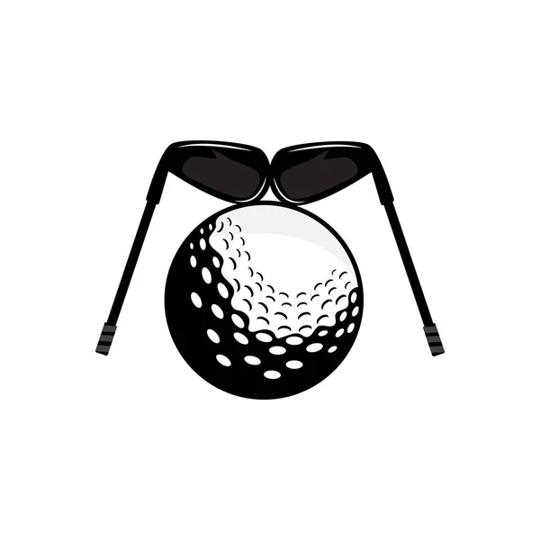 Golf Logo Design Design Vector Golfball Und Golf Club Turnier — Stockvektor