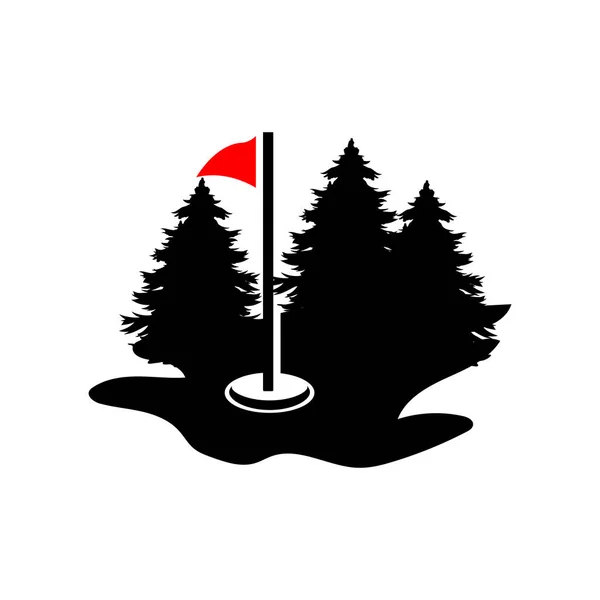 Golf Logo Design Design Vector Golf Ball Och Golf Club — Stock vektor
