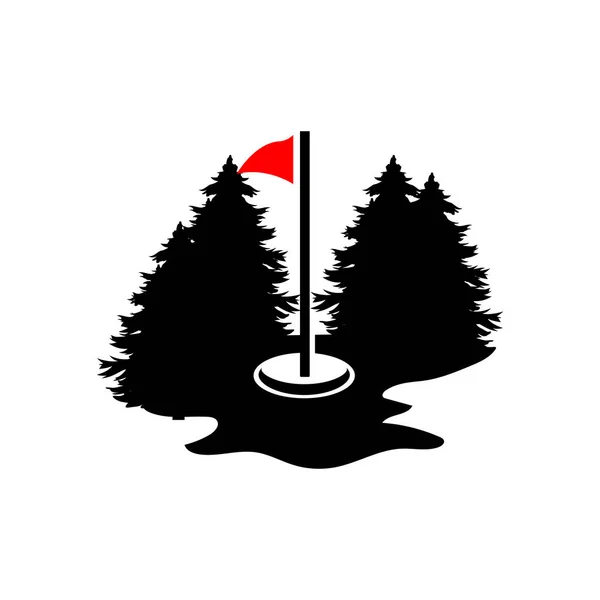 ゴルフロゴデザイン デザインベクターゴルフボールとゴルフクラブトーナメント イラストテンプレート — ストックベクタ