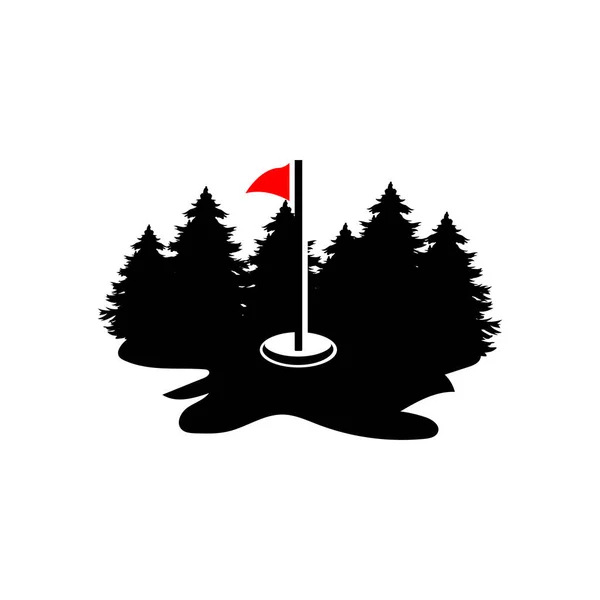 ゴルフロゴデザイン デザインベクターゴルフボールとゴルフクラブトーナメント イラストテンプレート — ストックベクタ