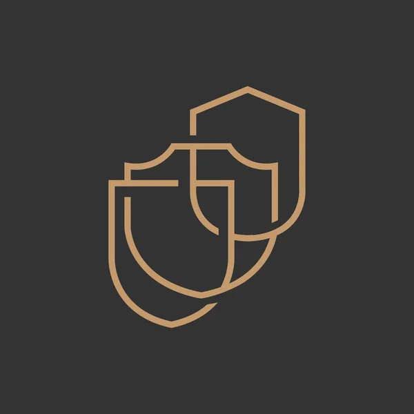 Shield Logo Antivirus Protection Security Vector Simple Gaming Logo Shield — Stok Vektör