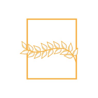 Pirinç Logosu, Çiftlik Buğdayı Logosu Tasarımı, Vektör Pirinç Simgesi Retro Vintage Şablonu