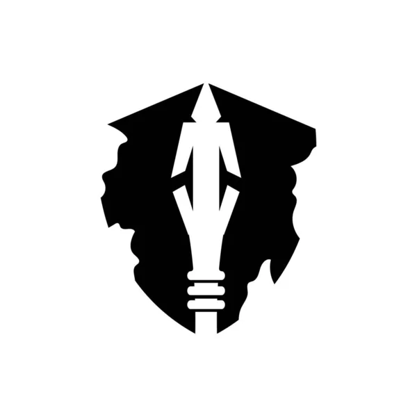 Arrowhead Spear Logo Arrow Hunting Hipster Weapon Design Modelo Ilustração — Vetor de Stock