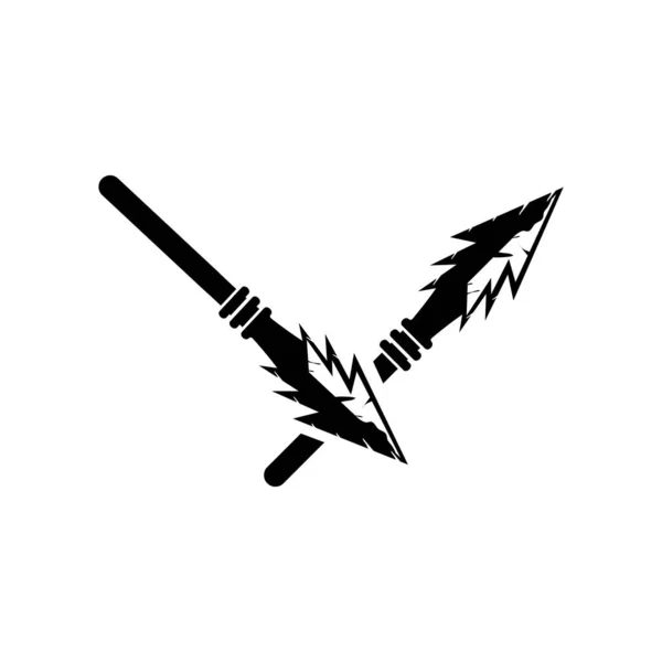 Логотип Спису Стріли Стрілка Полювання Хіпстерську Зброю Векторна Ілюстрація Шаблон — стоковий вектор