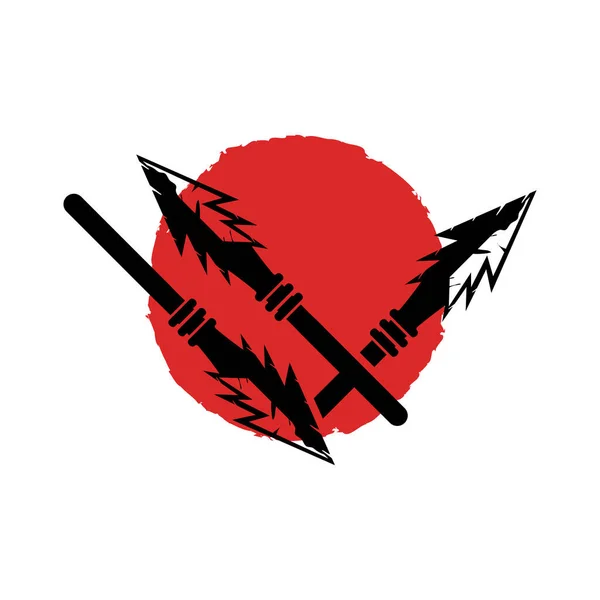 Λογότυπο Spear Arrowhead Arrow Hipster Hipster Weapon Design Πρότυπο Εικονογράφησης — Διανυσματικό Αρχείο