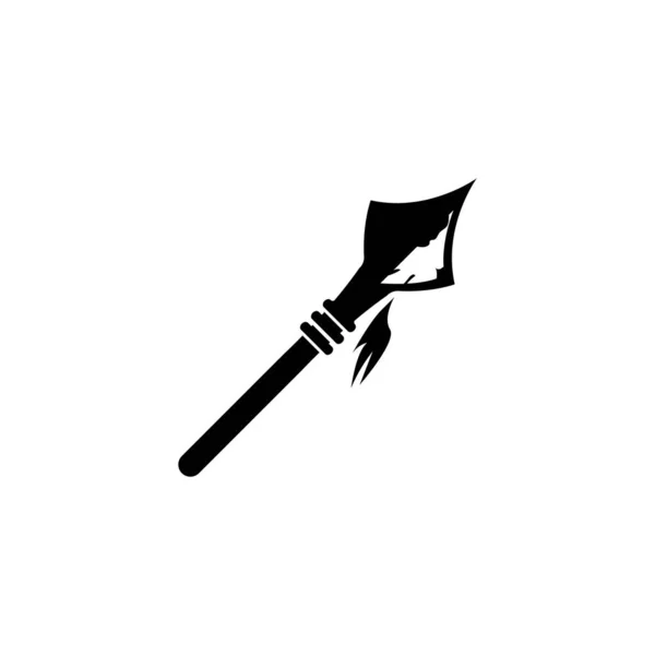 Başlı Mızrak Logosu Avcısı Hippi Silah Tasarımı Vektör Ilüstrasyon Şablonu — Stok Vektör