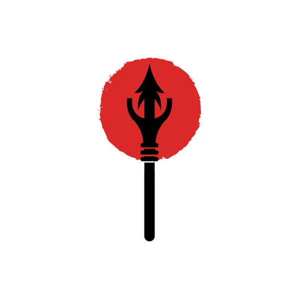 Arrowhead Spear Logo Arrow Hunting Hipster Weapon Design Modelo Ilustração — Vetor de Stock
