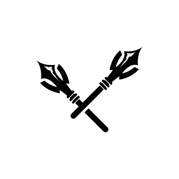 Pijlpunt Speer Logo Pijljacht Hipster Weapon Design Vector Illustratie Template — Stockvector
