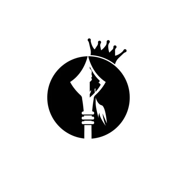 Logo Lanza Punta Flecha Diseño Arma Hipster Caza Flecha Plantilla — Vector de stock