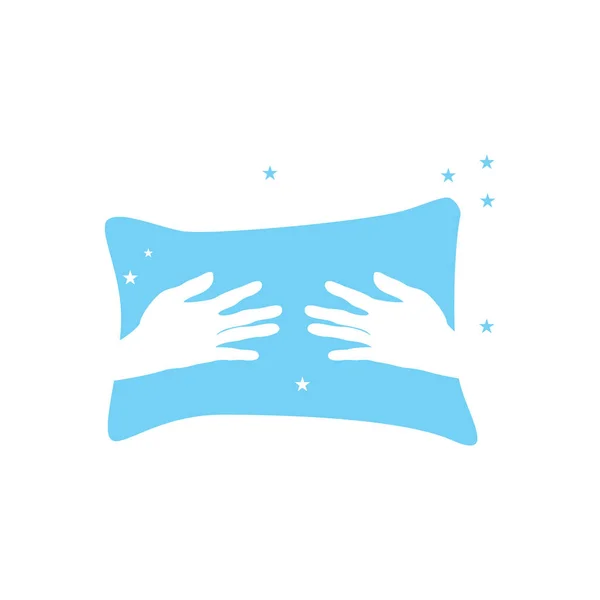 Pillow Logo Bed Sleep Design Vector Illustration Dream Icon — Stock Vector