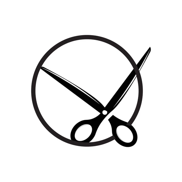Logo Tijeras Vector Afeitadora Diseño Barbería Simple Icono Fondo Símbolo — Vector de stock
