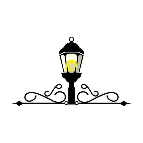 Laterne Lampe Logo Design Life Lighting Vector Lampe Logo Illustration — Stockvektor