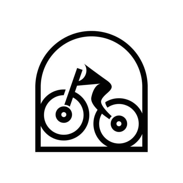 Logo Rowerowe Wektor Pojazdu Ikona Sylwetki Roweru Prosta Inspiracja Projektowa — Wektor stockowy