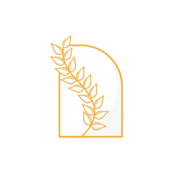 Rice Logo Farm Wheat Logo Design Vector Wheat Rice Icon - Stok Vektor