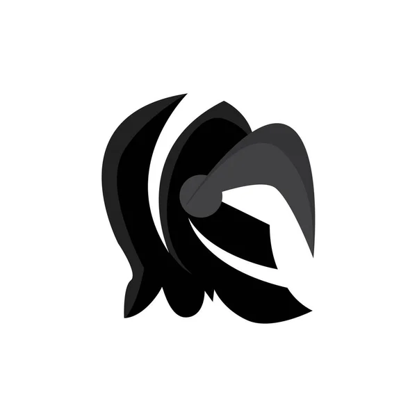 Spartalı Logo Tasarımı Vektör Koruyucu Dövüşçüsü Basit Yunan Savaşçı Miğferi — Stok Vektör