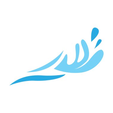 Su Dalgası Logosu, Okyanus Dalgası Basit Tasarımı, Vektör Sembol İllüstrasyon Şablonu