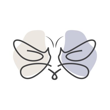 Yusufçuk Logosu, Uçan Hayvan Tasarımı, Böcek Vektörü Çizim Şablonu