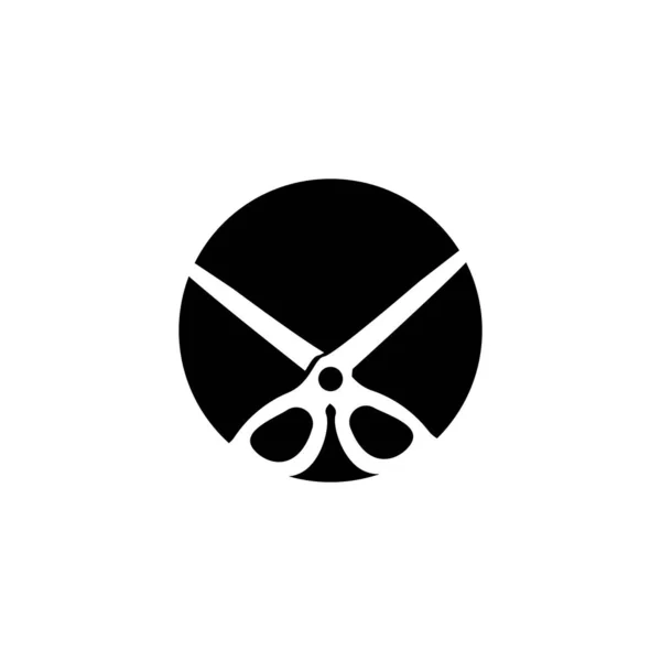 Logo Forbici Vettore Utensili Taglio Barbiere Rasoio Forbici Design Semplice — Vettoriale Stock
