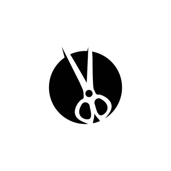はさみロゴ 切削工具ベクトル 理髪店カミソリはさみシンプルなデザイン イラストテンプレートアイコン — ストックベクタ