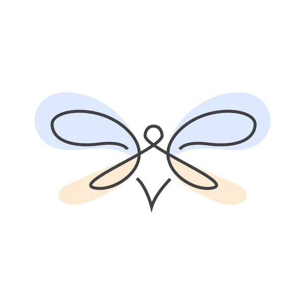 Libelle Logo Fliegendes Tierdesign Vorlage Zur Illustration Von Insektenvektoren — Stockvektor