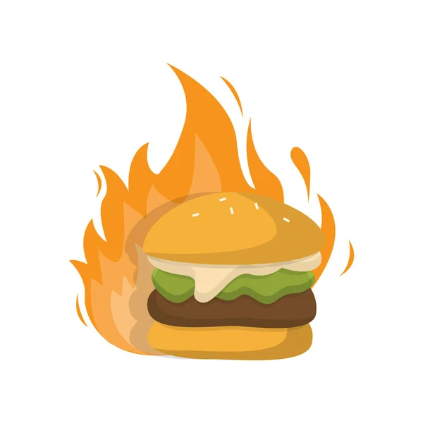 Logo Dell Hamburger Modello Simbolo Illustrazione Vettoriale Del Pane Della — Vettoriale Stock