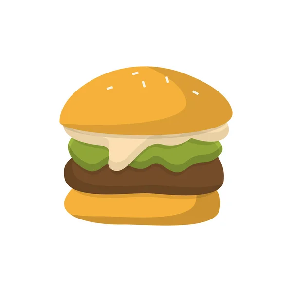 Burger Logo Fast Food Design Bröd Och Kött Vektor Illustration — Stock vektor