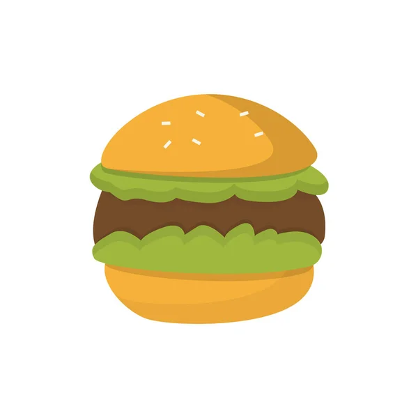Burger Logo Fast Food Design Bread Meat Vector Illustration Symbol — Stock Vector