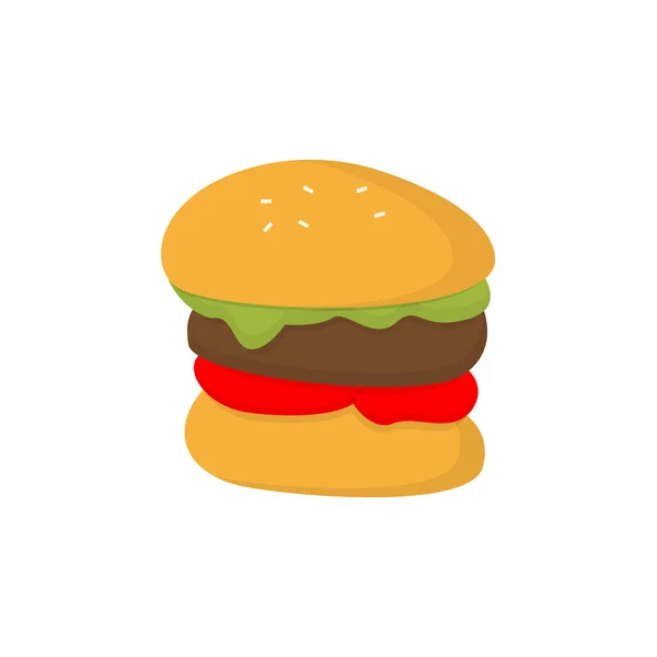 Burger Logo Fast Food Design Brood Vlees Vector Illustratie Symbool — Stockvector