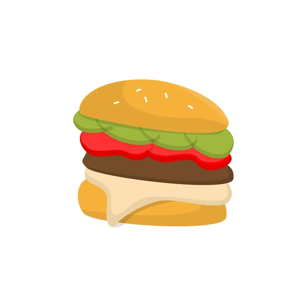 Logo Burger Fast Food Design Chleb Wektor Mięsa Ilustracja Symbol — Wektor stockowy