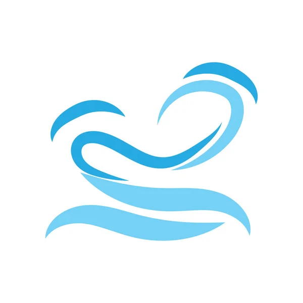 Logo Ola Agua Diseño Simple Onda Oceánica Plantilla Ilustración Símbolo — Vector de stock