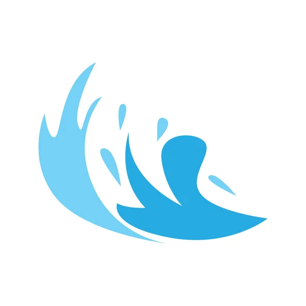 Logo Ola Agua Diseño Simple Onda Oceánica Plantilla Ilustración Símbolo — Vector de stock