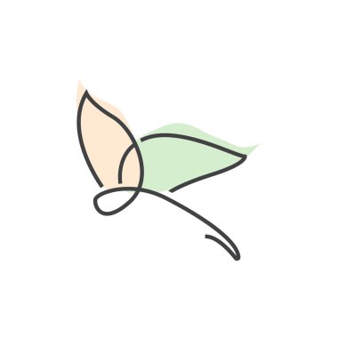 Yusufçuk Logosu, Uçan Hayvan Tasarımı, Böcek Vektörü Çizim Şablonu