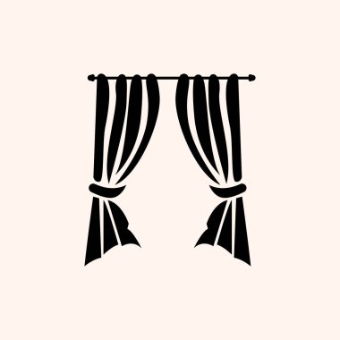 Home And Exhibition Curtain Logo Design, Building Decoration Vector Illustration