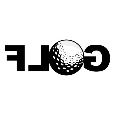 Golf logosu, Vektör Golf Topu ve Golf Kulübü, Açık Hava Spor Oyunu, Disiplin Tasarımı, Simge Şablonu