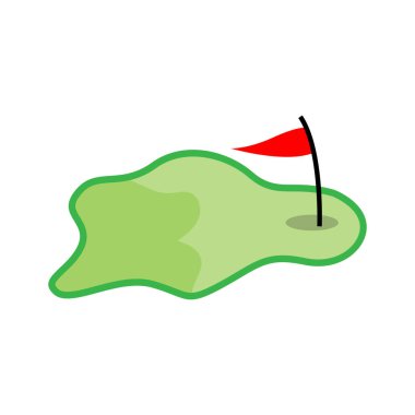 Golf logosu, Vektör Golf Topu ve Golf Kulübü, Açık Hava Spor Oyunu, Disiplin Tasarımı, Simge Şablonu