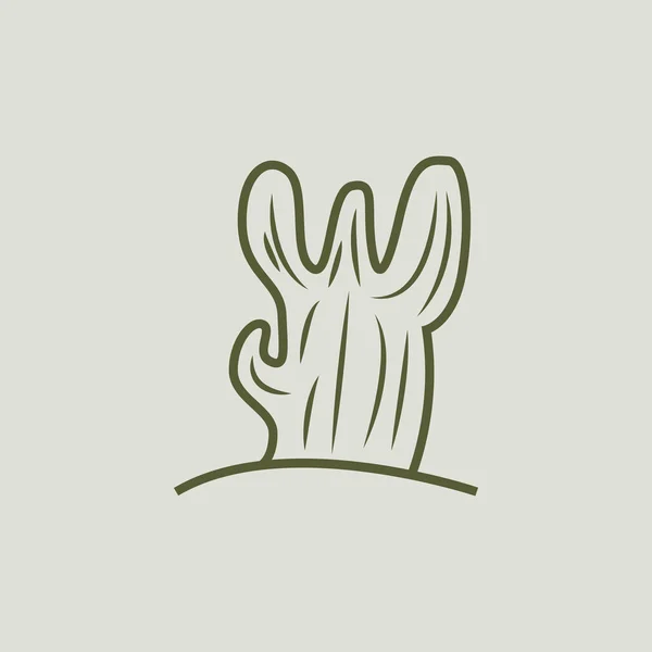 Kaktusz Logó Egyszerű Vonal Kaktusz Tervezés Zöld Növény Vektor Ikon — Stock Vector