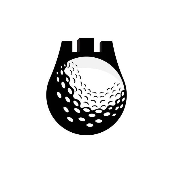 Golf Logo Vector Golf Stick Ball Und Golfclub Outdoor Sport — Stockvektor