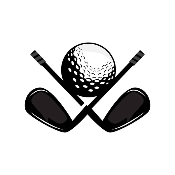 Golf Logó Vector Golf Stick Ball Golf Club Kültéri Sport — Stock Vector