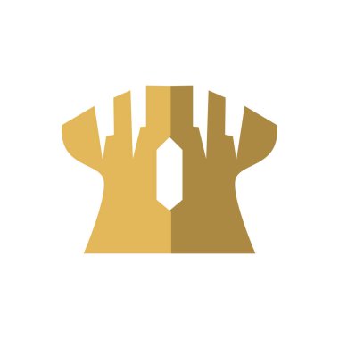 Şato Logosu Zarif Lüks Basit Tasarım, Kraliyet Kalesi Vektör Kalkanı, Templet İllüstrasyon Simgesi