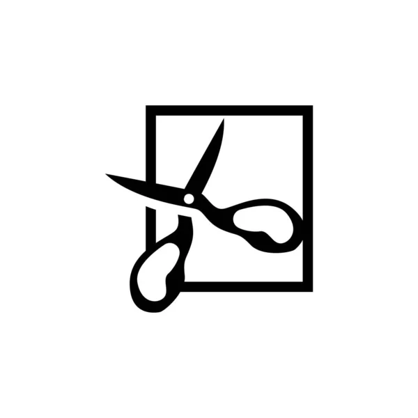 Scissors Logo Cutting Tools Vector Barbershop Razor Scissors Simple Design — Stock Vector
