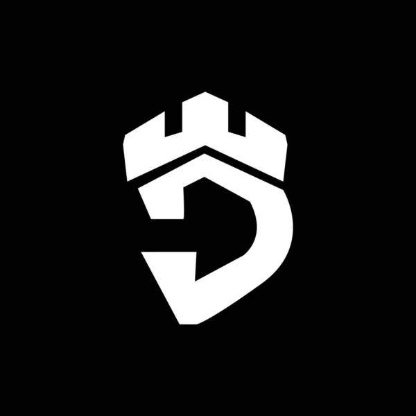 Замок Лого Elegant Luxury Простий Дизайн Royal Castle Vector Shield — стоковий вектор