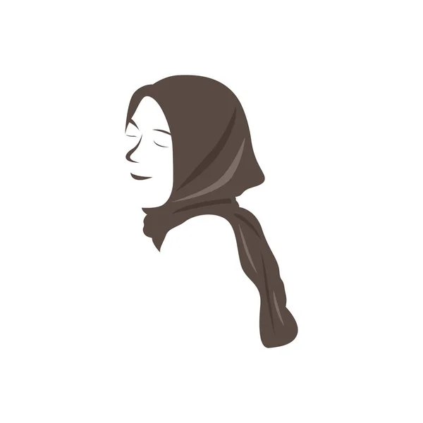 Логотип Хиджаба Исламская Женская Мода Простой Дизайн Вектор Мусульманской Одежды — стоковый вектор